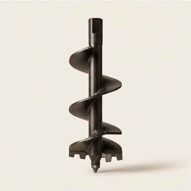 Dirt auger with double flight